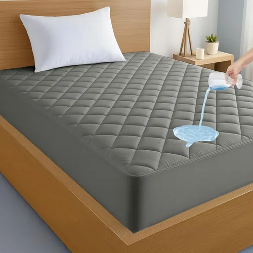 Vista 23 de LUX Décor Protector de Colchón Twin - Cubrecolchón Acolchado Elástico Ajustable Protector Hasta 16 Pulgadas de Profundidad - Cubrecolchón Suave