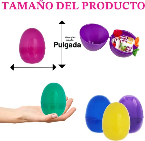 Vista 3 de The Dreidel Company - Huevos de Pascua de plástico rellenables a granel, colores surtido; perfectos para caza de huevos de Pascua, huevos