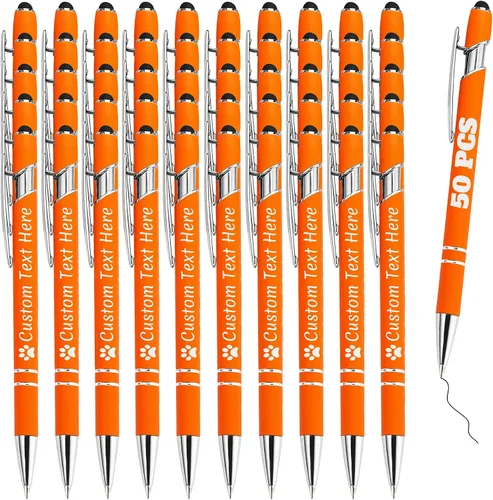 Vista 27 de Bolígrafos personalizados a granel 10 con nombre, grabados con punta de lápiz, bolígrafos de bola personalizados de escritura suave, regalos