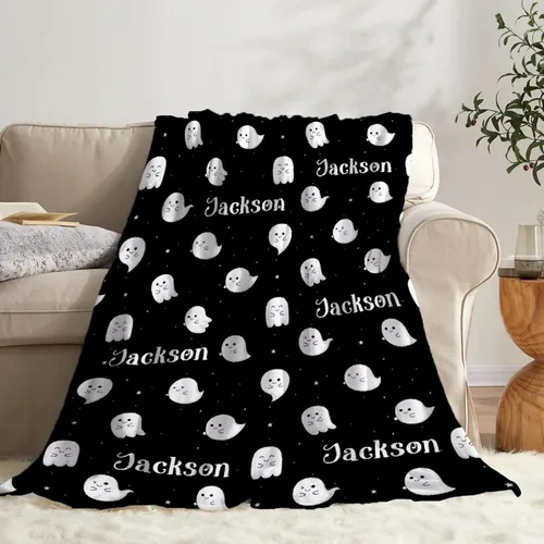 Vista 28 de Cute Ghosts - Manta de bebé personalizada para recién nacido, regalos para Halloween y Navidad, 40 x 30 pulgadas
