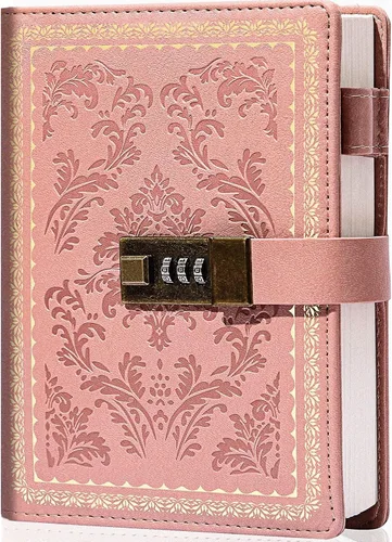 Vista 11 de Yoment Lock Diary - Diario vintage con cerradura para mujer, de cuero Negro