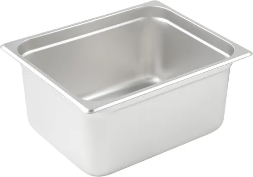 Vista 10 de Winco Bandeja de Tamaño 1/2 de 1 1/4" (NSF), Acero Inoxidable Dishwasher safe, Heavy-duty, Reinforced corners, Great for Steam Tables, Buffets