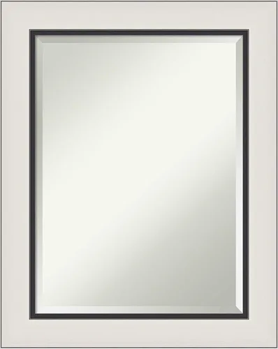 Vista 50 de Amanti Art - Espejo de baño plateado para sobre lavabo, espejo rectangular de níquel cepillado de 33x43, marco moderno extragrande, se cuelga