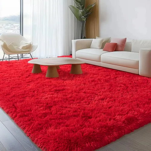 Vista 45 de Alfombras lanudas para dormitorio, sala de estar, dormitorio universitario, habitación de niños, decoración, alfombra suave y moderna