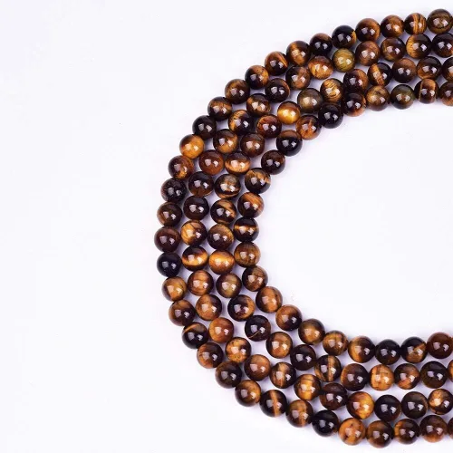 Vista 4 de Cuentas sueltas redondas naturales AAA+ de ojo de tigre azul oscuro, piedra energética, poder curativo para hacer pulseras y joyas, 1 cuerda de 15