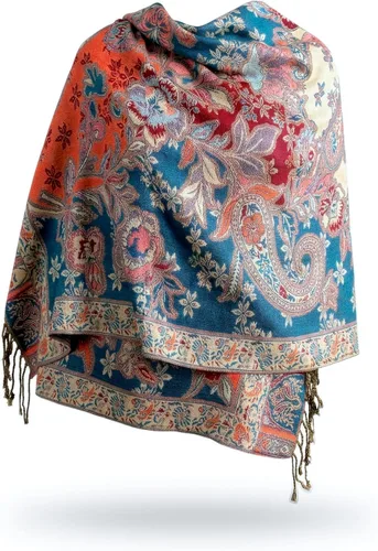 Vista 29 de Achillea Bufanda reversible de pashmina con estampado paisley – Chales y envolturas indios exóticos para vestidos de noche, festivales, todas