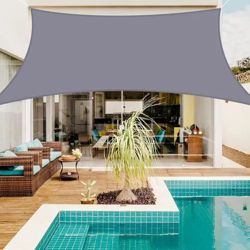 Vista 18 de Neween Toldo Vela, 6'7'' x 6'7'' x 6'7'' Toldo Vela Triangular Impermeable para Patio Jardín Cubierta Pérgola Exterior Toldo Vela 98% Bloqueo UV