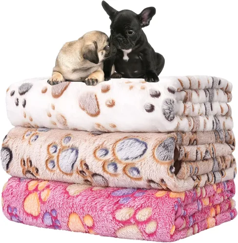 Vista 18 de Rezutan 1 paquete de 3 mantas para perros grandes, 41x31 pulgadas para mantas suaves y mullidas para mascotas y gatos de tamaño mediano, reversibles