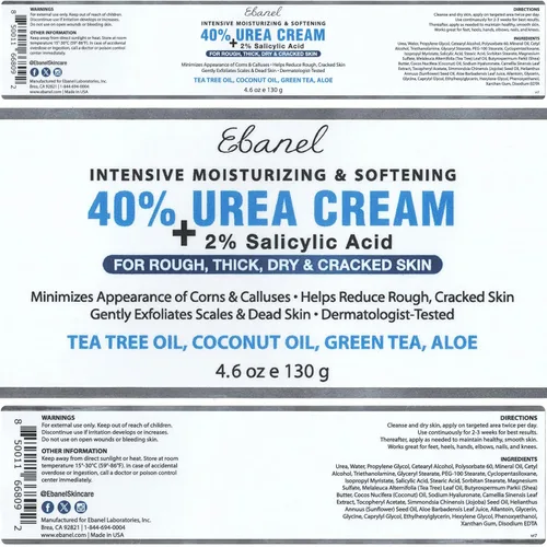 Vista 9 de Ebanel Urea Cream 40% plus Salicylic Acid 2% for Dry Cracked Feet Skin