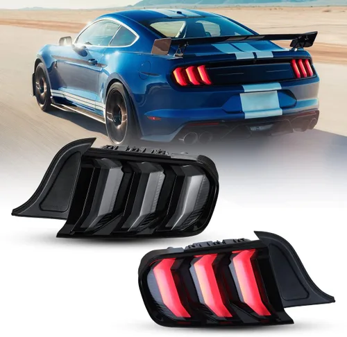 Vista 9 de Nixon Offroad Conjunto de luces traseras LED para Ford Mustang 2015-2023, estilo Euro, par de luces traseras LED Mustang con intermitentes
