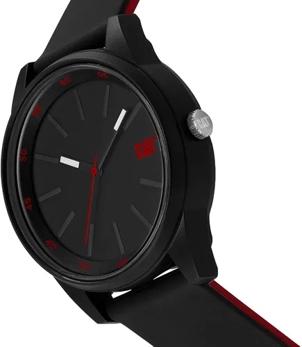 Vista 2 de CAT Reloj Insignia para hombre, correa de goma negra, esfera negra, LJ16021128