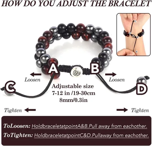 Vista 14 de Triple Protection Bracelet - for Protect & Balance - Energy Crystal Handmade Bracelets for Men Women