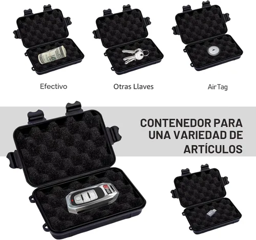Vista 5 de Caja magnética para llaves oculta, almacenamiento magnético para llaves debajo del automóvil, caja de llaves oculta impermeable para exteriores