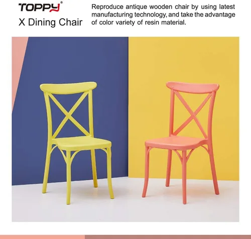 Vista 3 de Lagoon Toppy X - Silla de comedor apilable de resina blanca, 2 piezas/juego Blanco
