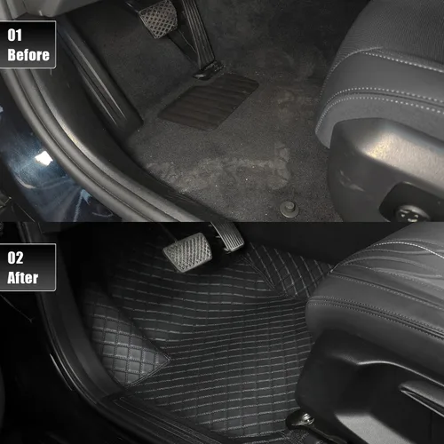 Vista 4 de EKR Alfombrillas personalizadas para Honda Civic Sedan 2016-2021, alfombrilla delantera y de segunda fila para automóvil Civic 2016 2017 2018 2019