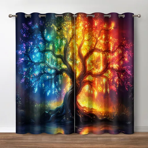 Vista 24 de Jekeno Cortinas blancas y negras para ventana, diseño moderno de ladrillo abstracto en 3D, cubos futuristas, geométricos, cuadros, bolsillo
