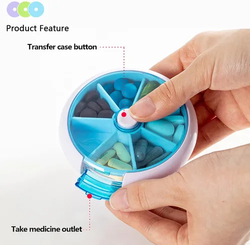 Vista 2 de Pastillero organizador de 3 píldoras de viaje para bolso, estuche portátil para medicamentos, cajas de píldoras de semanas pequeñas para vitaminas