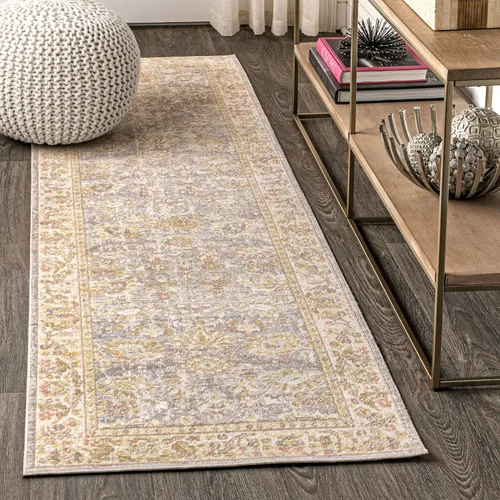 Vista 17 de JONATHAN Y Alba Modern Faded Peshawar - Alfombra para interiores, 3 x 5 pies, de transición, tradicional, fácil de limpiar para sala de estar