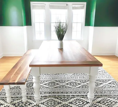 Vista 3 de CAROLINA LEG CO. Curvy Chunky Farmhouse Dining Table Legs Set - Handmade in USA - DIY Furniture - Turned Wooden Legs - Set of 4 - Dimensions: 5" x