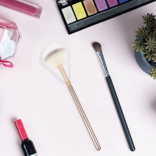 Vista 5 de Beaupretty Cepillo para rubor, pluma de maquillaje, 6 piezas, cubierta de cepillo de maquillaje, cosmético, protector de cepillo de belleza