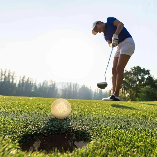 Vista 8 de 4 pelotas de práctica de golf chapadas en oro, doble capa, portátiles, profesionales, de alta visibilidad, duraderas, fáciles de llevar, regalo
