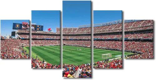 Vista 93 de TUMOVO Allegiant Stadium Arte de Lienzo para Pared de Sala de Estar Equipo de Fútbol Americano Pintura Moderna Nevada Las Vegas Cuadro Deportivo