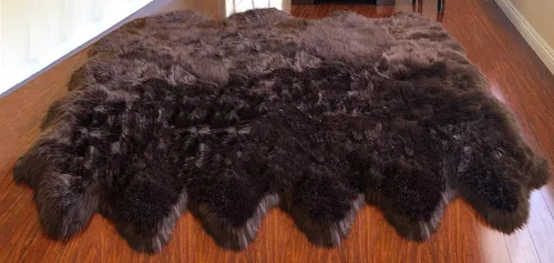 Vista 76 de LAMBZY Alfombra de piel de oveja auténtica, parte inferior gruesa y fuerte, fácilmente lavable, resistente a las manchas, perfecta para sala