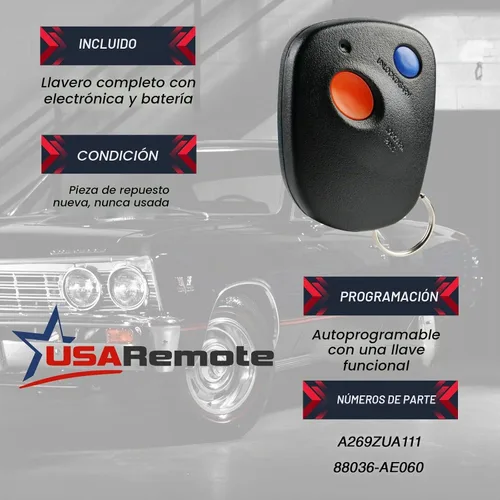 Vista 3 de Llavero con control remoto de entrada sin llave para automóvil compatible con Subaru Baja 2003-2006 / Forester 2001-2004 / Impreza 2000-2004