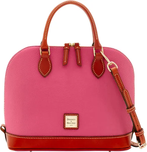 Vista 7 de Dooney & Bourke - Bolso con cremallera para mujer, de cuero flor con textura granulada, grande y con correa ajustable y extraíble para el hombro