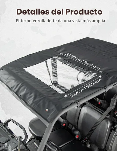 Vista 5 de KEMIMOTO Cubierta de techo UTV, techo suave compatible con Can Am Defender Max HD 7/8/9/10 DSP XT XMR 2016-2024 resistente al agua accesorios
