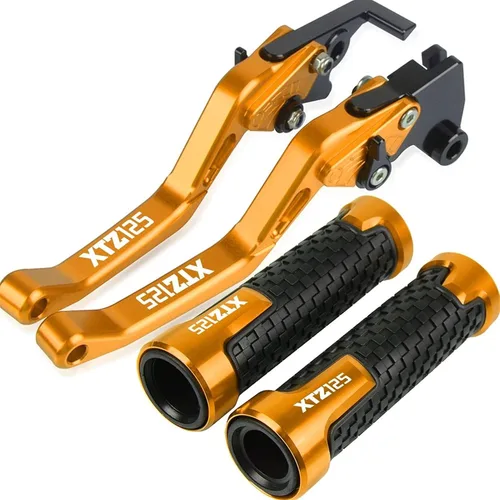 Vista 11 de Para Yamaha XTZ125 XTZ 125 2014 2015 Accesorios de carreras de motocicletas CNC freno embrague palancas manillar agarre mango mano Grips (Color : 1)