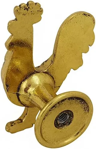 Vista 3 de Perillas de pollo, pomos de gallo para armario y cajones, pomos decorativos de zinc dorado en forma de gallo para cocina, armario, tocador, muebles