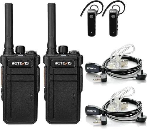Vista 17 de Retevis Walkie Talkies RB37 Bluetooth, radio bidireccional Bluetooth, nueva versión, batería de larga duración de 2000 mAh y 120 h, auricular