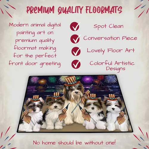 Vista 5 de Doggie of the Day Biewer Dogs Floor Mat - 4th of July Independence Day - Best Dog Doormat - Protector Decor - Unique Portrait Art - Premium Quality