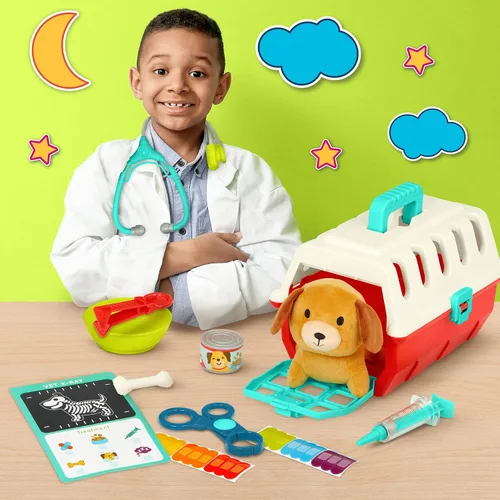 Vista 2 de Battat Mini juego de veterinario, kit veterinario para el cuidado