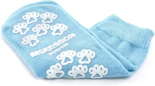 Vista 6 de McKesson Unisex Non-skid Slipper Socks Youth Sz. 8 to 4.5 Blue