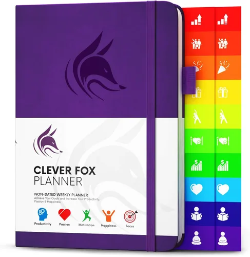 Vista 18 de Clever Fox Planner – Planificador semanal y mensual sin fecha para productividad, manejo del tiempo y objetivos – Diario organizador – A5