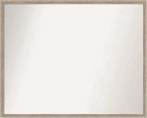 Vista 112 de Amanti Art Espejo de baño blanco para sobre el fregadero, 24 x 27 pulgadas, espejo de tocador rectangular con cuña de madera dura, marco de madera
