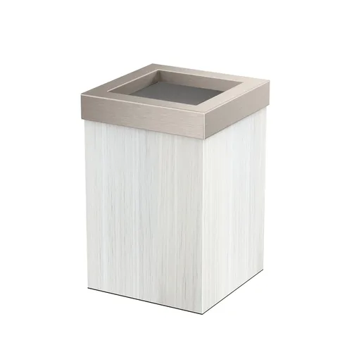 Vista 18 de Gatco Papelera Moderna Cuadrada, Combo Negro Mate y Latón Cepillado - Papelera de Acero Inoxidable con Tapa Extraíble, Resistente a Fugas, Capacidad