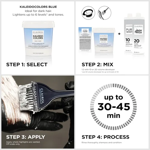 Vista 3 de Clairol Professional Kaleidocolors Powder Lightener for Hair Highlights, Lightening, and Toning