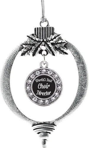 Vista 655 de Inspired Silver - Adorno de cromosoma 21 con dije de círculo de plata con joyas de circonita cúbica
