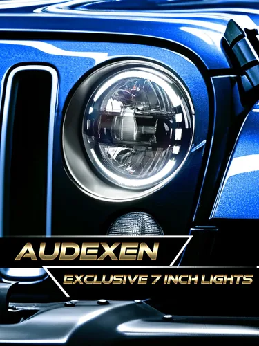Vista 2 de Faros delanteros LED de 7 pulgadas aprobados por DOT para Jeep Wrangler JK LJ CJ TJ 1997-2018, faros Hummer H1 H2-2020 de patente exclusiva.