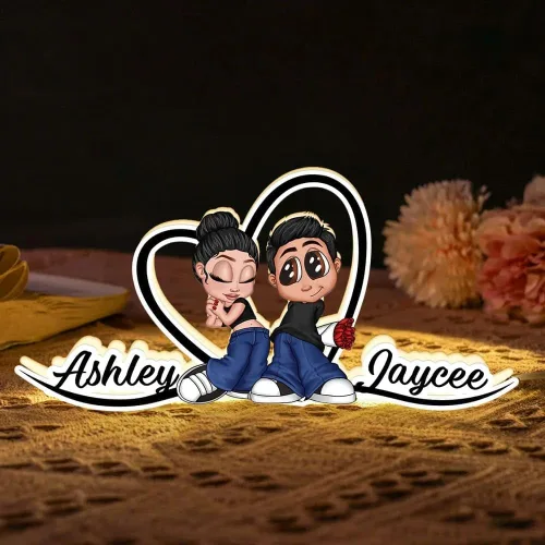 Vista 6 de Pofily Pareja besándose bajo la luz de la luna, Fase lunar personalizada por fecha, luz nocturna LED de bola de cristal personalizada, regalo