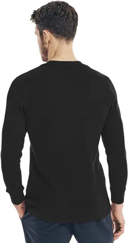 Vista 3 de Nautica Camiseta térmica de manga larga para hombre, cuello redondo, waffle, ropa interior térmica