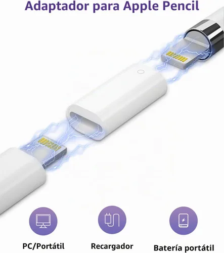 Vista 3 de Tapa magnética, adaptador de carga, punta de repuesto y soporte para tapa, compatible con Apple Pencil 1ª