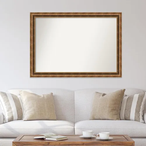 Vista 773 de Amanti Art Espejo de pared personalizado no biselado (25 x 25 pulgadas), marco de bronce acentuado, varios tamaños personalizados, espejo de baño