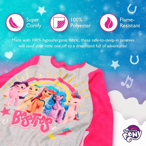 Vista 3 de My Little Pony Conjunto de pijama de 2 piezas para niñas Arco iris