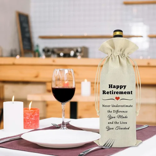 Vista 4 de Regalos de despedida de jubilación, bolsa de vino, regalos de jubilación inspiradores para profesores, compañeros de trabajo, amigos, colegas
