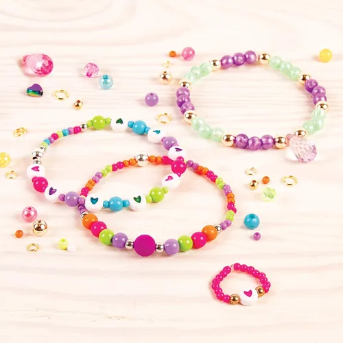 Vista 4 de Make It Real – Ultimate Bead Studio. Kit de fabricación de joyas con cuentas para niñas adolescentes de bricolaje. Kit de artes y manualidades guía