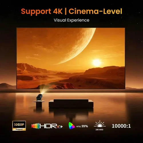 Vista 3 de Mini proyector con WiFi y soporte Bluetooth 4K y proyector inteligente